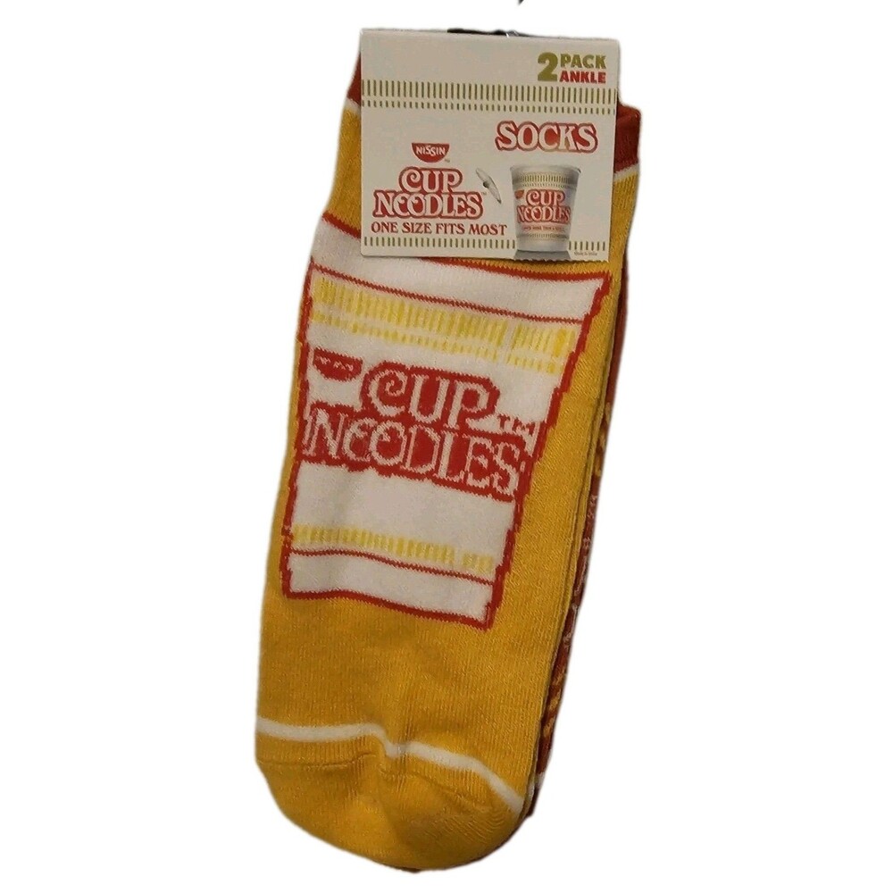 Nissan NOODLE Socks Ankle 2 Pairs Ramen Noodles Odd Sox Funny Novelty NEW NWT